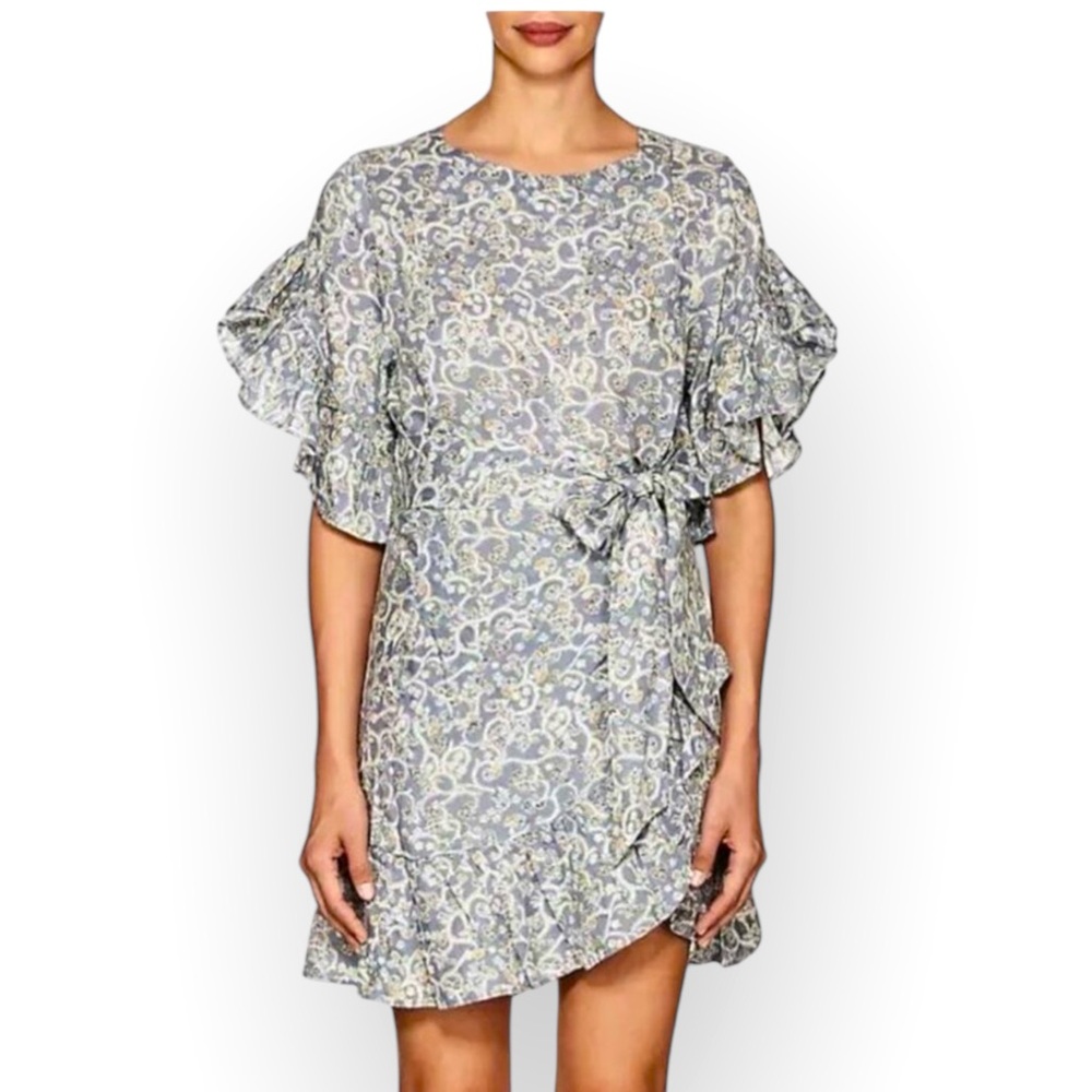 Isabel ETOILE Marant Delicia Linen Wrap Ruffle Dress